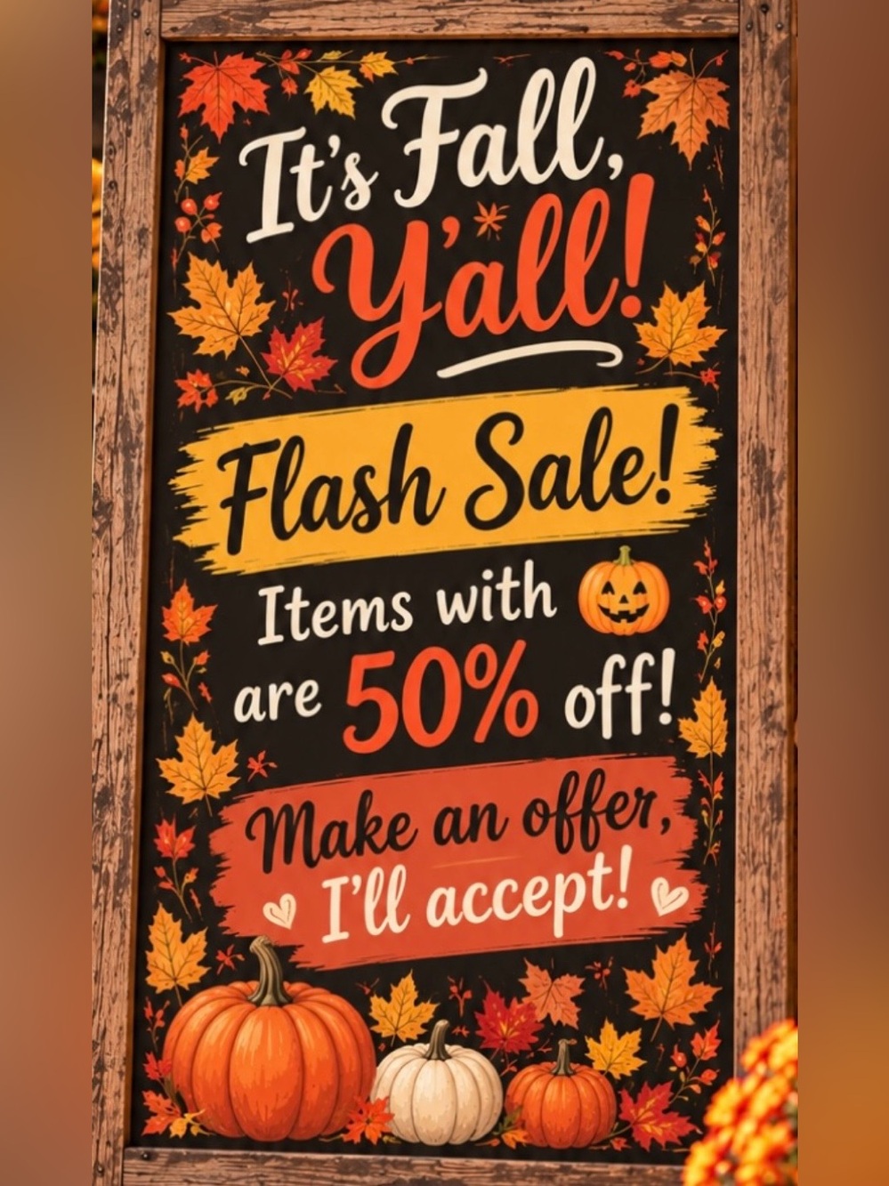 FLASH SALE! Items with “🎃” are 50% Off!